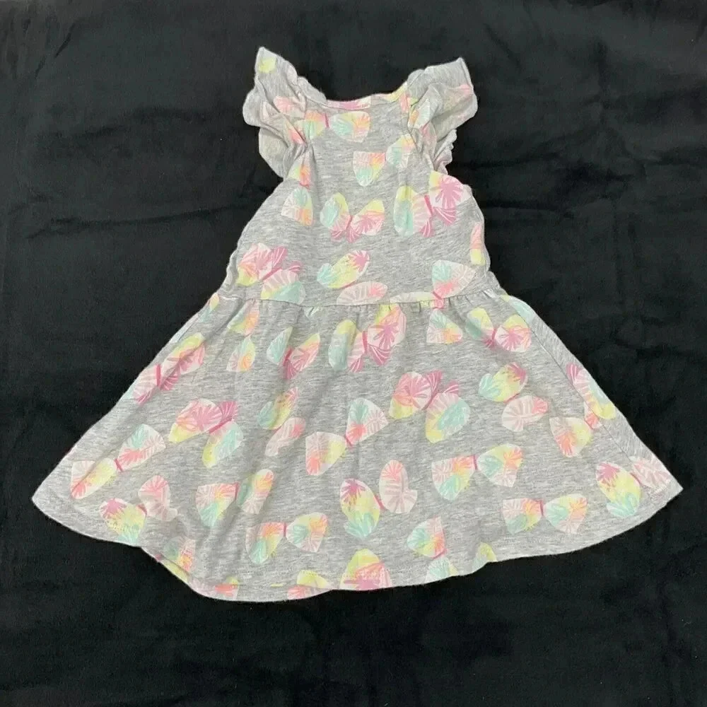 Little Girl's 2T Dresses Flutter Sleeve Eyelet Jumping Beans Wonder Nation Set